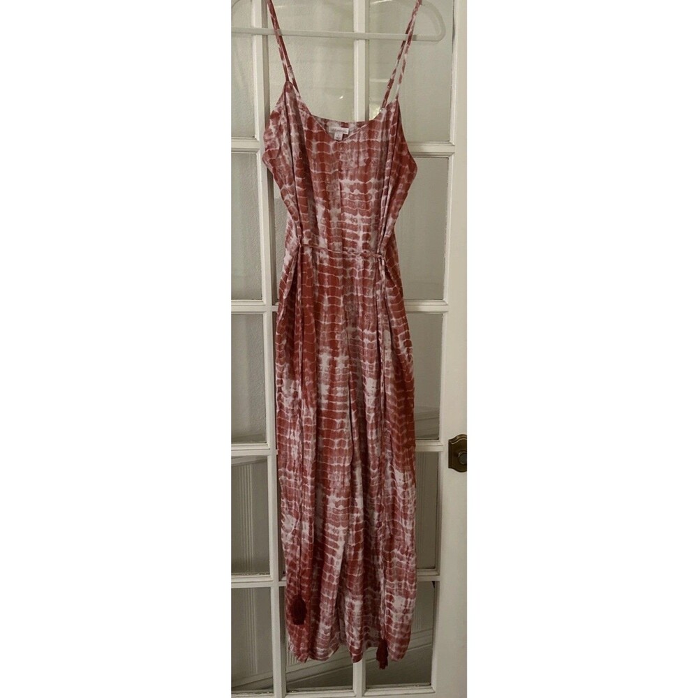 Pink Tie Dye Jumpsuit Womens Large Wide Leg Xhilaration